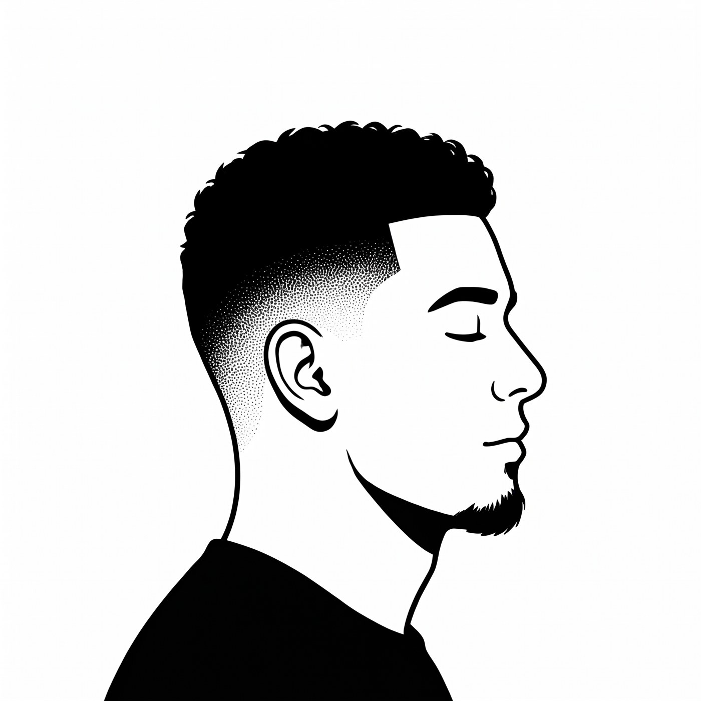 A fresh skin fade, side profile